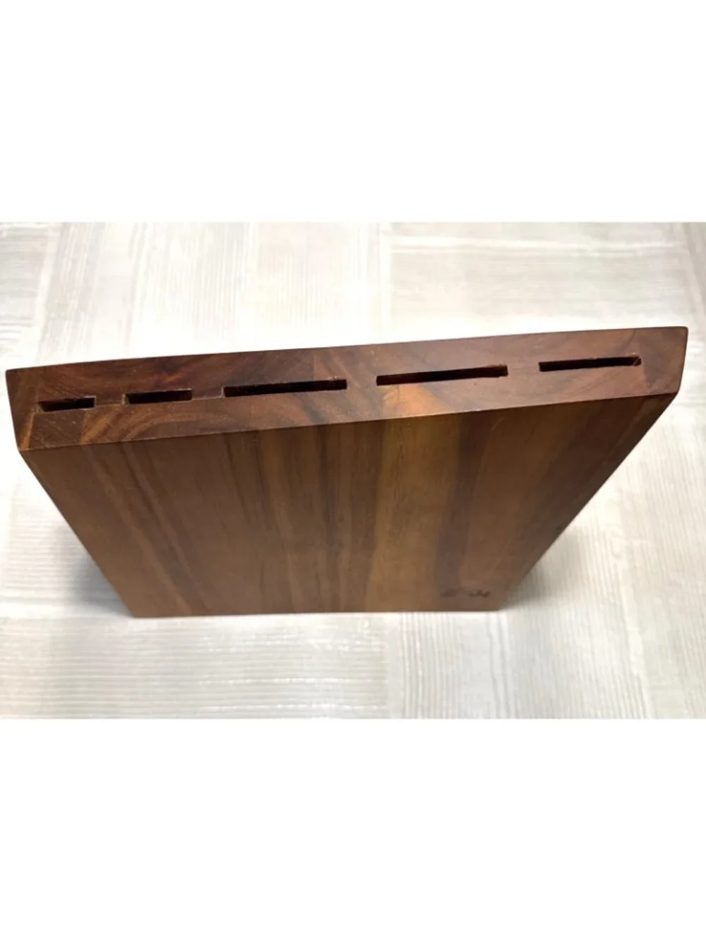 Cangshan Wood Knife Block Asymmetrical Freestanding 5 Slots  Walnut